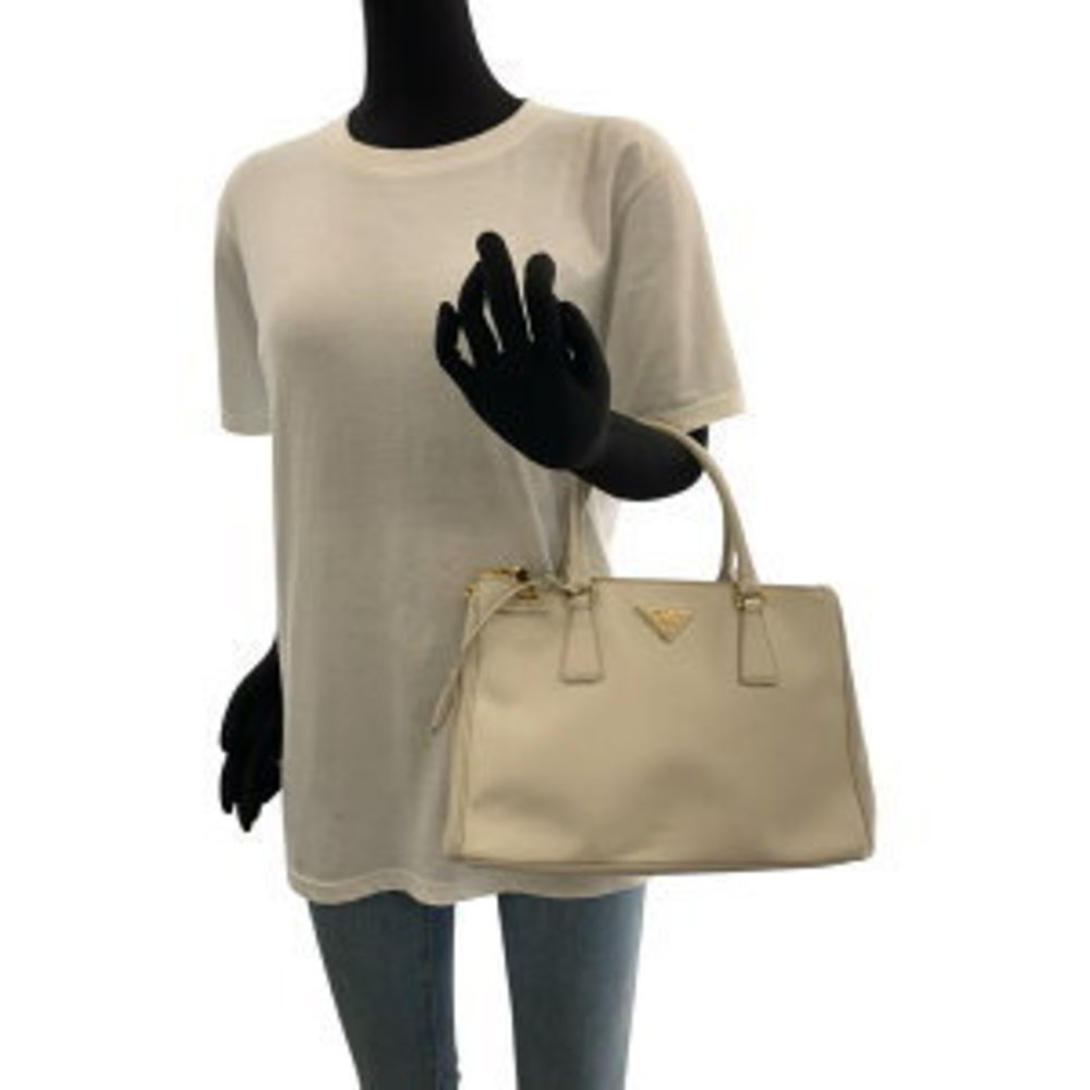 Prada Galleria Bag Triangular White Shoulder Leat… - image 6